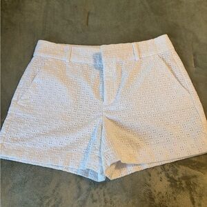 Banana Republic White High Waist Eyelet Shorts